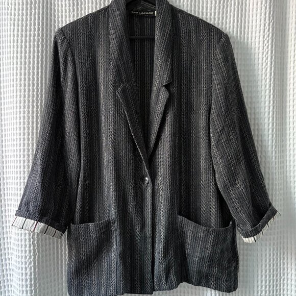 Vtg Sag Harbor wool-blend single-button 80s women's jacket size 13/14 - Picture 1 of 5